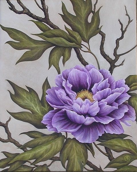 ความยิ่งใหญ่ ของศิลปะจีน การเขียนภาพ ดอกโบตั๋น (Peony) ในภาษาไทยว่า "นางพญานิรมล"