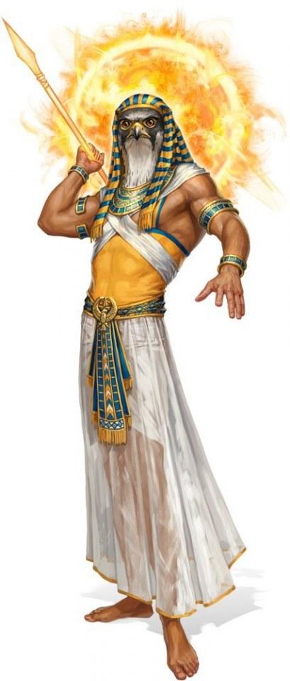สุริยเทพรา (Ra) พระเป็นเจ้าสูงสุดแห่งสวรรค์ เป็นเทพแห่งดวงอาทิตย์และท้องฟ้า