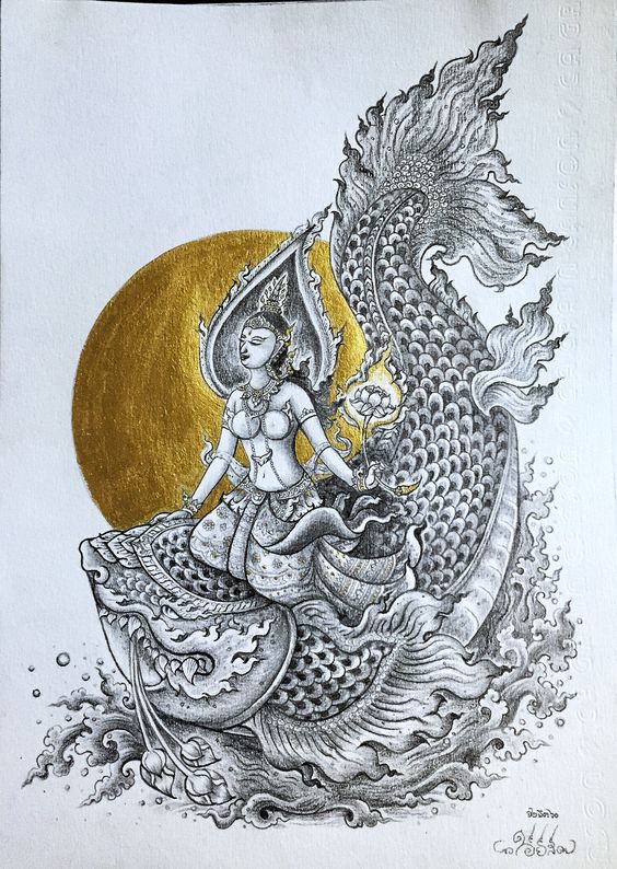 ความยิ่งใหญ่ ของศิลปะ ไทย การเขียนภาพสัตว์ในวรรณคดีด้วย ดินสอ โดยNeo-thai tattoo & idea
