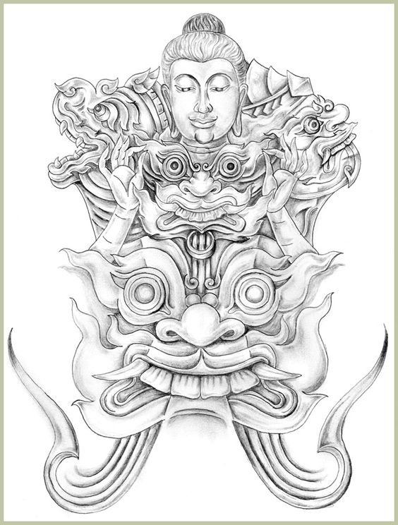 ความยิ่งใหญ่ ของศิลปะ ไทย การเขียนภาพสัตว์ในวรรณคดีด้วย ดินสอ โดยNeo-thai tattoo & idea