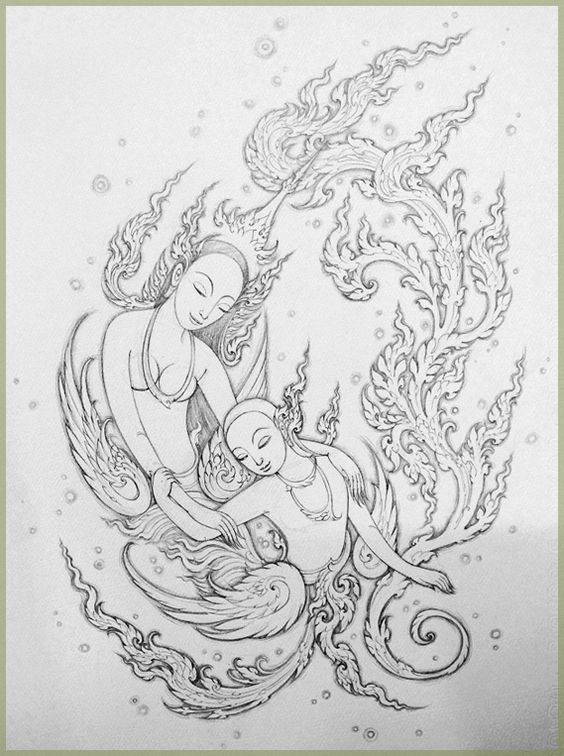 ความยิ่งใหญ่ ของศิลปะ ไทย การเขียนภาพสัตว์ในวรรณคดีด้วย ดินสอ โดยNeo-thai tattoo & idea