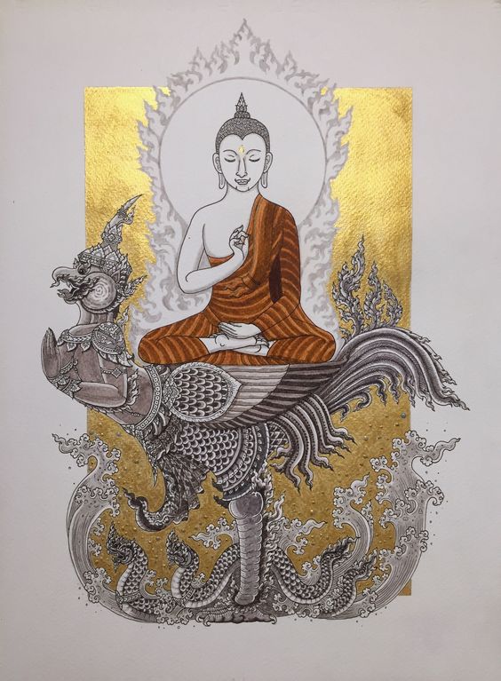 ความยิ่งใหญ่ ของศิลปะ ไทย การเขียนภาพพุทธศิลป์ ลายไทย