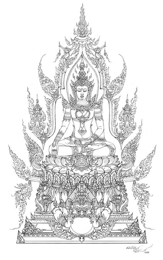 ความยิ่งใหญ่ ของศิลปะ ไทย การเขียนภาพพุทธศิลป์ ลายไทย