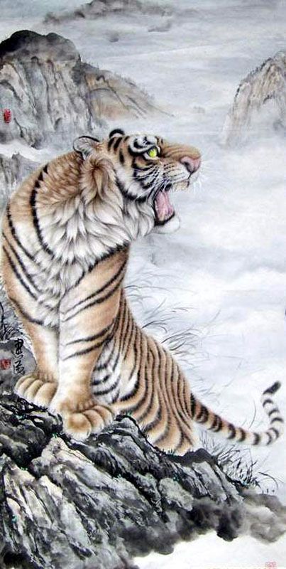 ความยิ่งใหญ่ ของ การเขียน ภาพวาดเสือโคร่ง เกาหลีและจีน