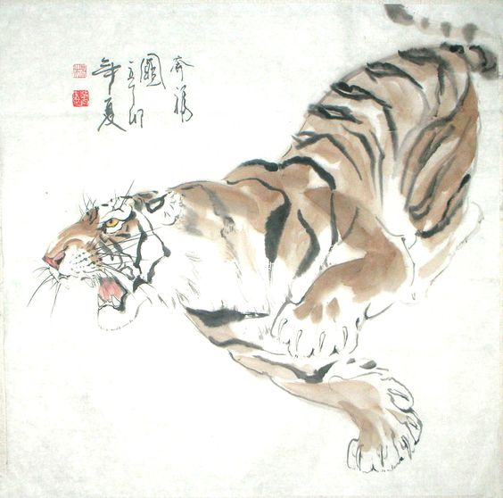 ความยิ่งใหญ่ ของ การเขียน ภาพวาดเสือโคร่ง เกาหลีและจีน