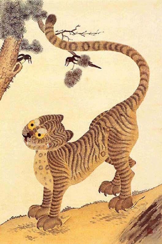 ความยิ่งใหญ่ ของ การเขียน ภาพวาดเสือโคร่ง เกาหลีและจีน