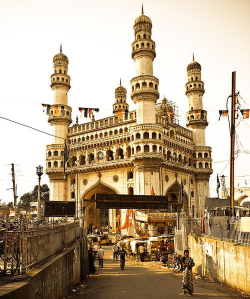 ความงามของสถาปัตยกรรมโมกุลใน Hyderabad ประตูไฮเดอราบัด อินเดีย