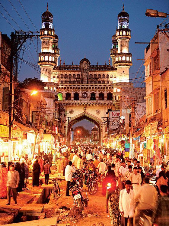 ความงามของสถาปัตยกรรมโมกุลใน Hyderabad ประตูไฮเดอราบัด อินเดีย