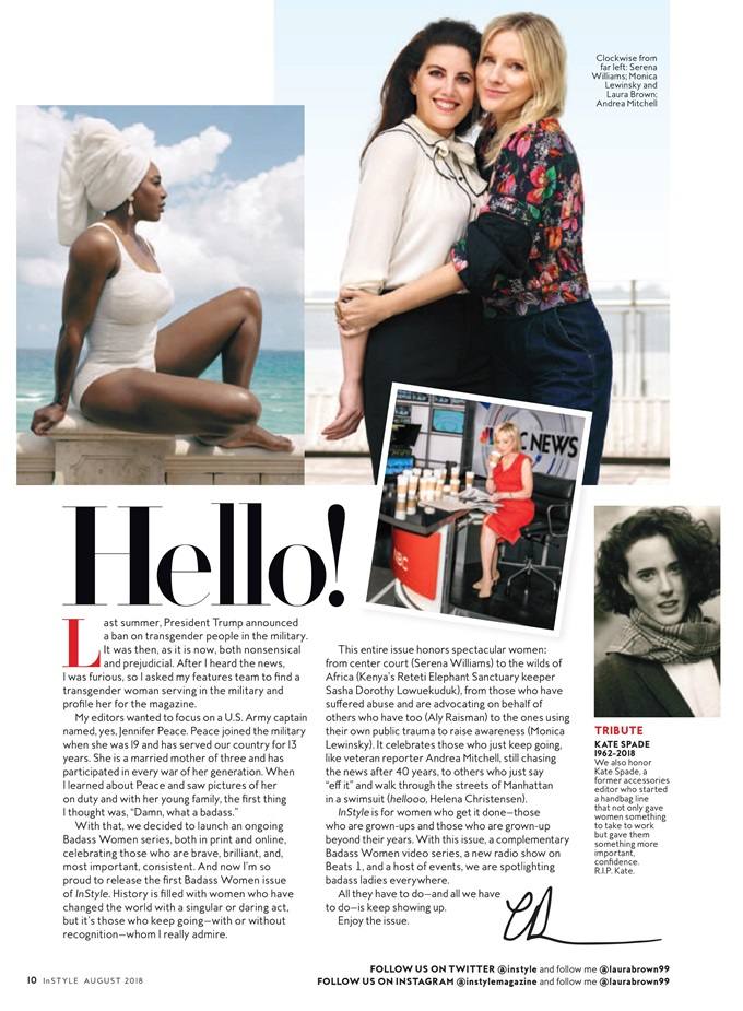 Serena Williams @ InStyle US August 2018