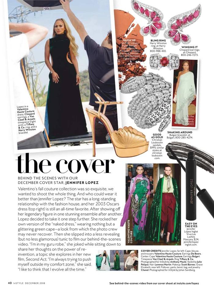 Jennifer Lopez @ InStyle US December 2018