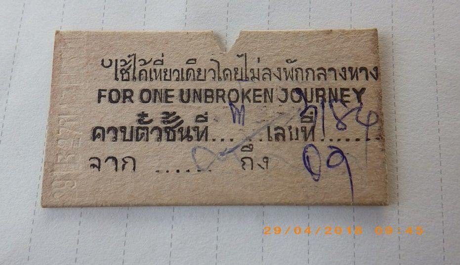 ตั๋วรถไฟยุคเก่า