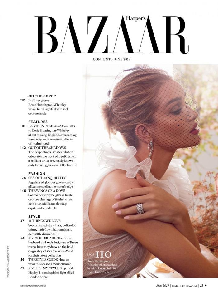 Rosie Huntington-Whiteley @ Harper's Bazaar UK June 2019