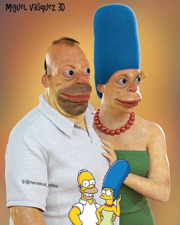 Amazing cartoon in real caracter