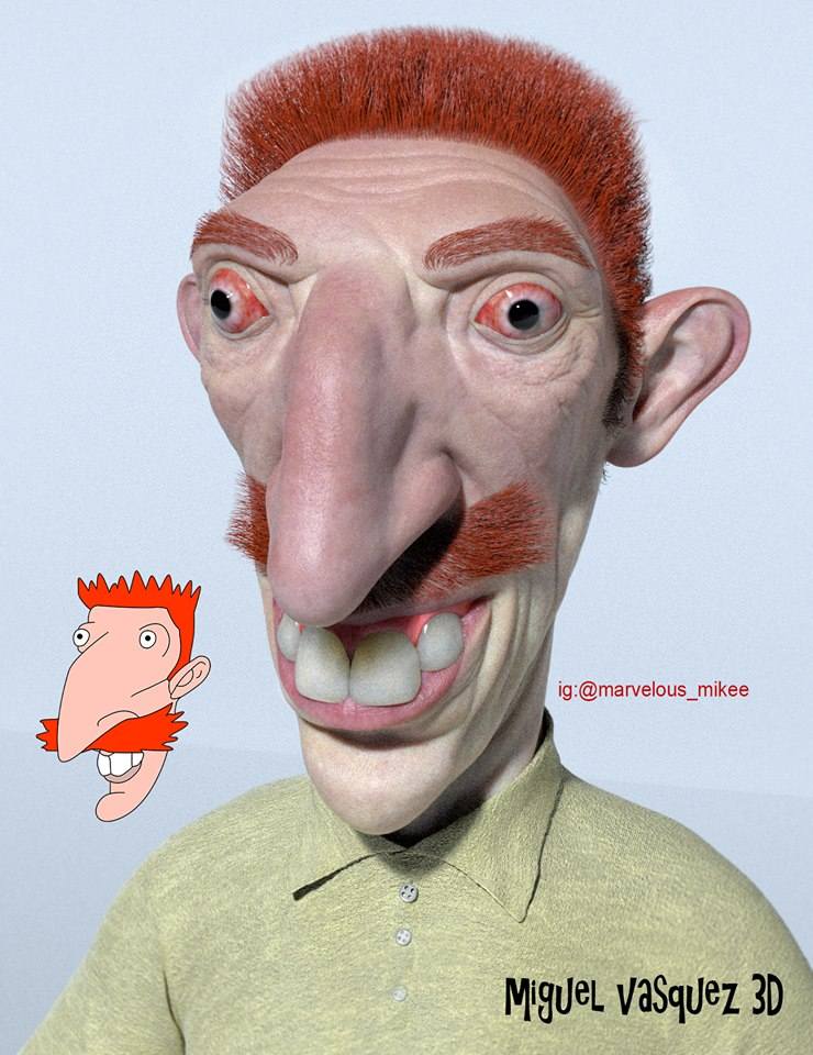 Amazing cartoon in real caracter