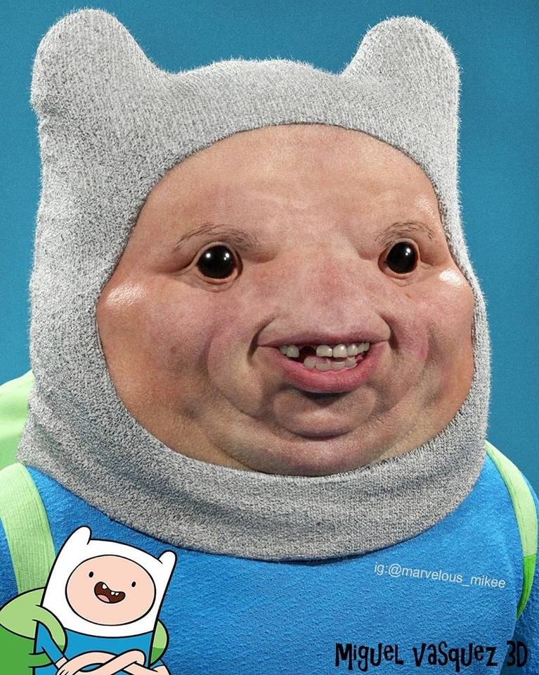 Amazing cartoon in real caracter