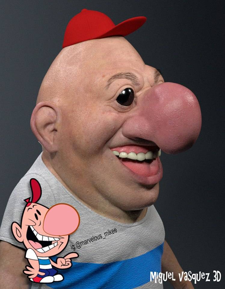 Amazing cartoon in real caracter