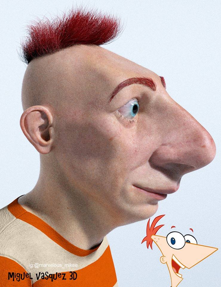 Amazing cartoon in real caracter