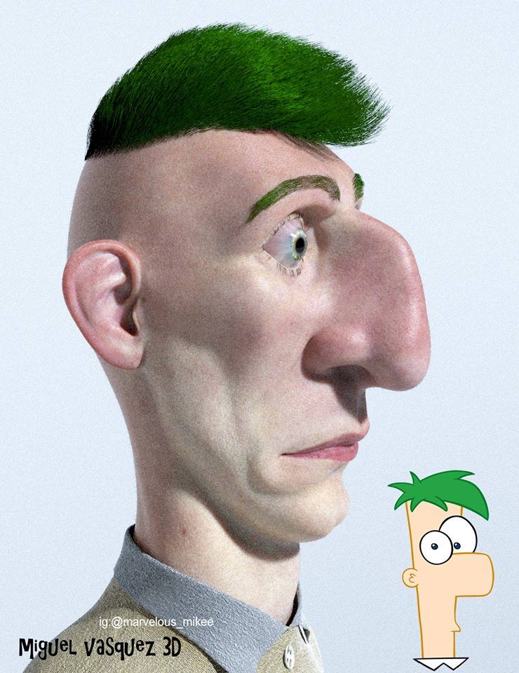 Amazing cartoon in real caracter