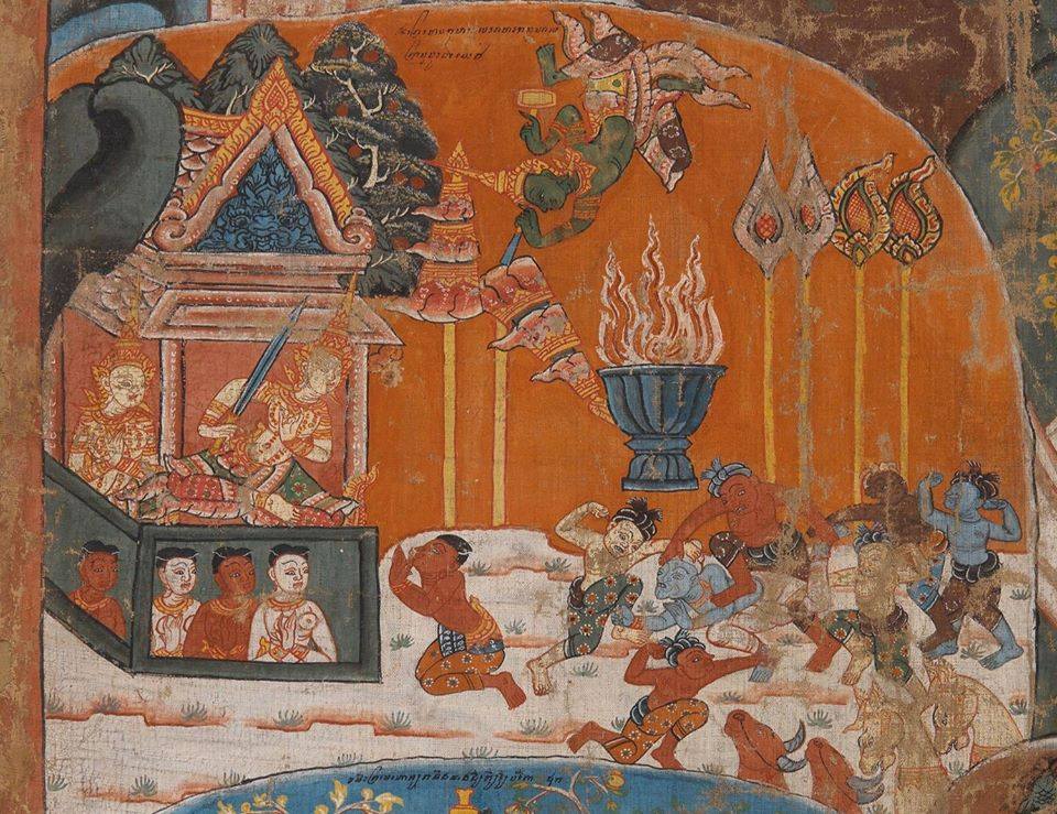 Thai painting "10 life before Buddha"