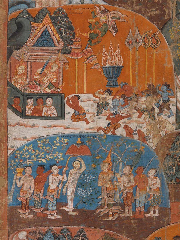 Thai painting "10 life before Buddha"