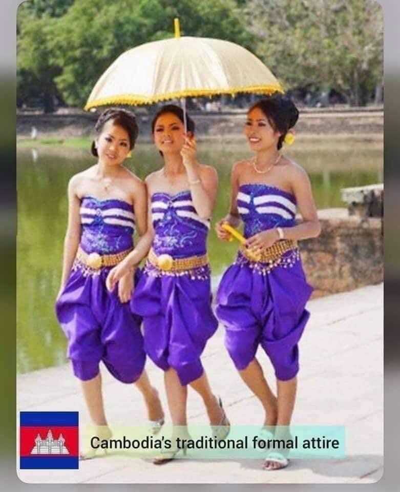 Cambodia national costume (សំពត់) 🇰🇭