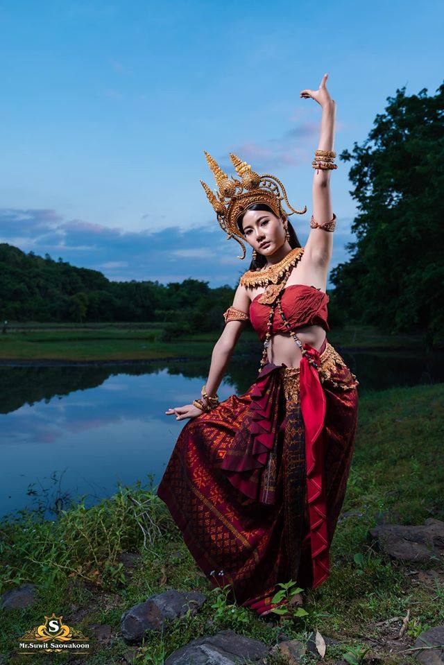 Thai apsara at Buriram, Thailand.