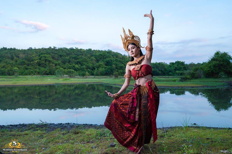 Thai apsara at Buriram, Thailand.