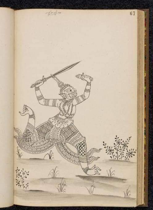 19th-century Ramayana manuscript (Ramakien) Thailand 🇹🇭