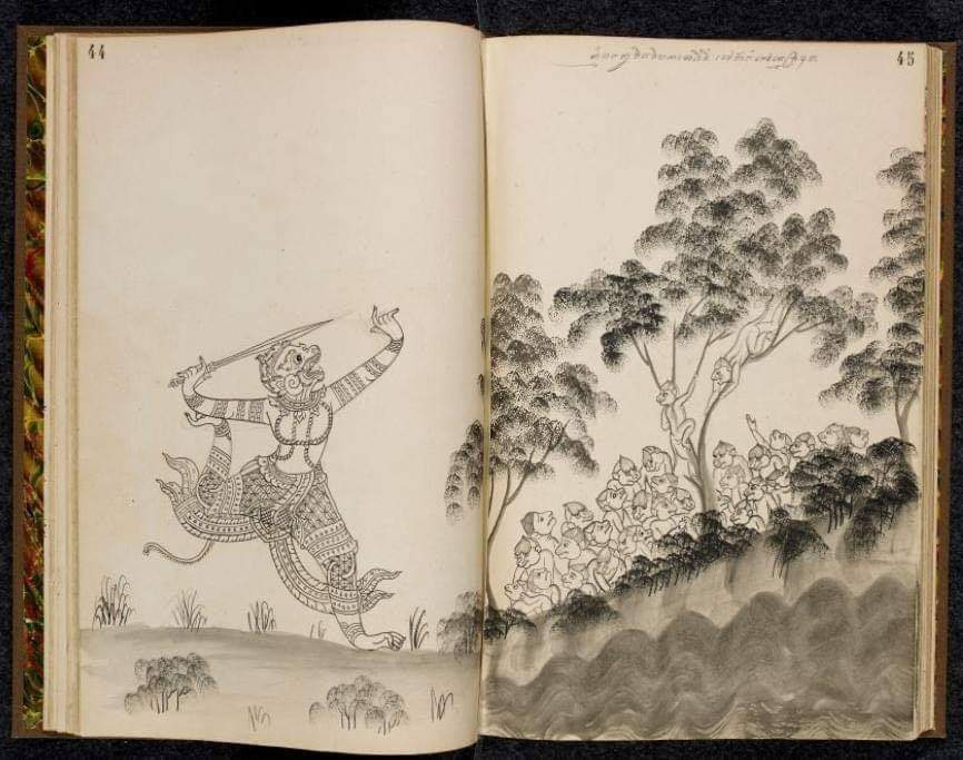 19th-century Ramayana manuscript (Ramakien) Thailand 🇹🇭