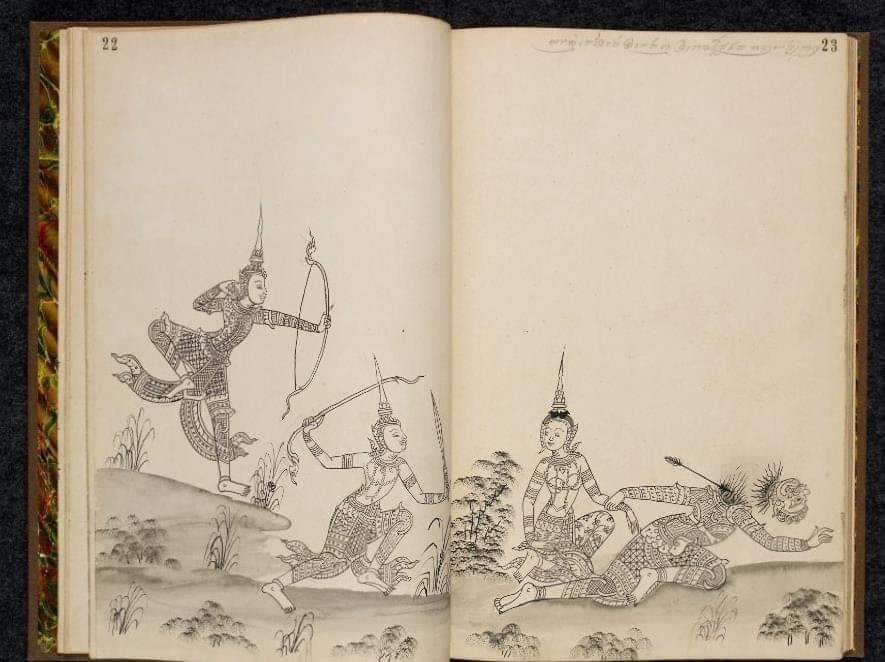 19th-century Ramayana manuscript (Ramakien) Thailand 🇹🇭