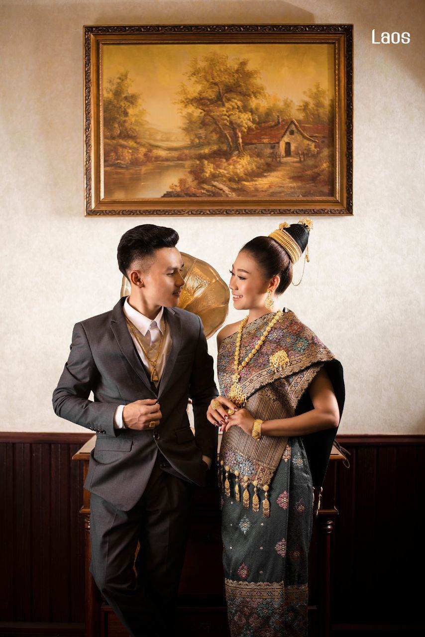 Laos 🇱🇦 | "ງານແຕ່ງ ລາວ" Laos traditional wedding costume