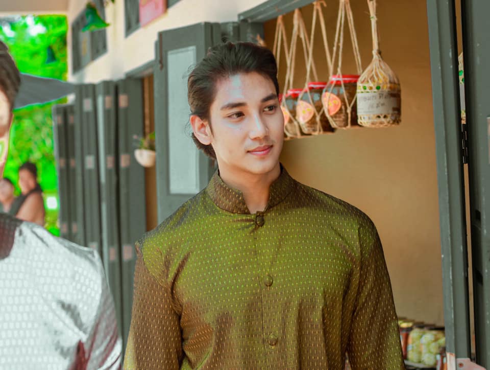 "Paing Takhon" Myanmar model in Thai traditional costume at Muang Mallika, Kanchanaburi, Thailand