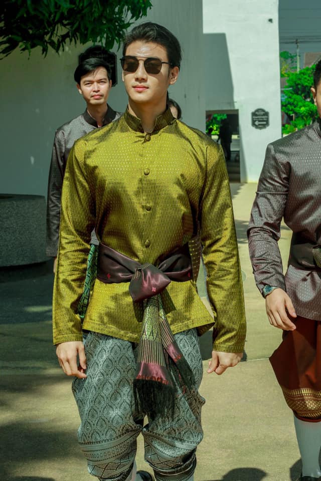 "Paing Takhon" Myanmar model in Thai traditional costume at Muang Mallika, Kanchanaburi, Thailand