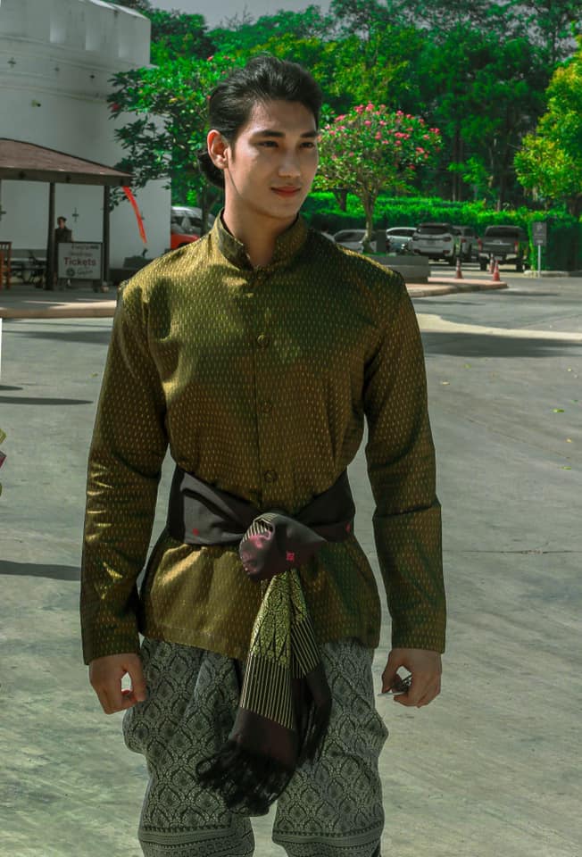 "Paing Takhon" Myanmar model in Thai traditional costume at Muang Mallika, Kanchanaburi, Thailand