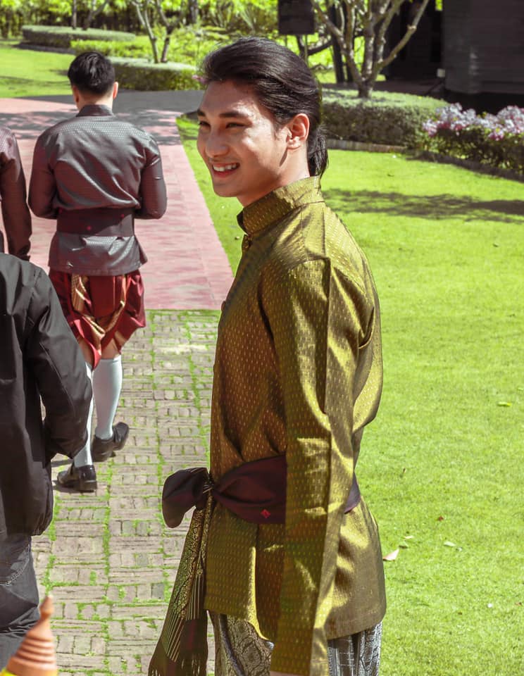 "Paing Takhon" Myanmar model in Thai traditional costume at Muang Mallika, Kanchanaburi, Thailand