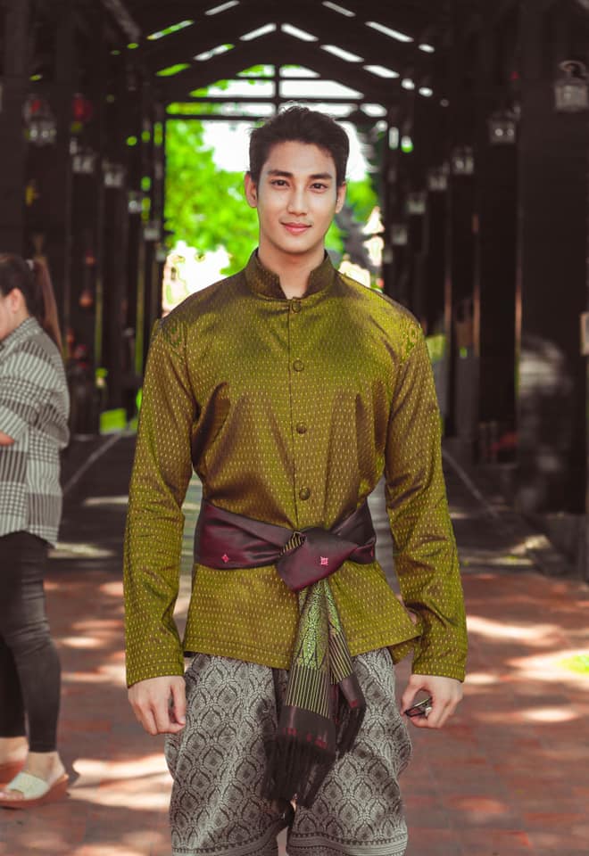 "Paing Takhon" Myanmar model in Thai traditional costume at Muang Mallika, Kanchanaburi, Thailand