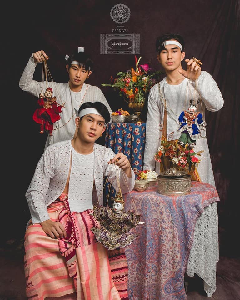 Burmese costume 🇲🇲- present by Thai artist.🇹🇭