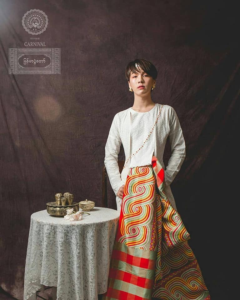 Burmese costume 🇲🇲- present by Thai artist.🇹🇭