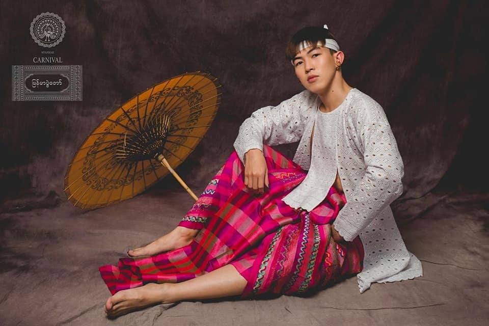 Burmese costume 🇲🇲- present by Thai artist.🇹🇭