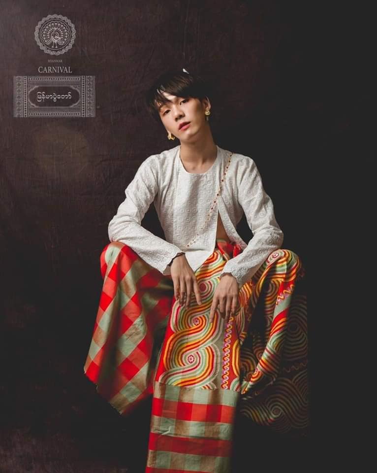 Burmese costume 🇲🇲- present by Thai artist.🇹🇭