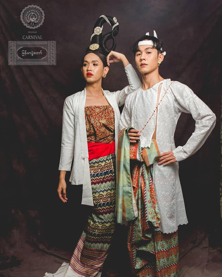 Burmese costume 🇲🇲- present by Thai artist.🇹🇭