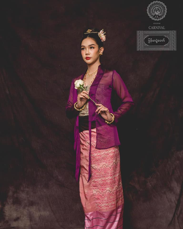 Burmese costume 🇲🇲- present by Thai artist.🇹🇭