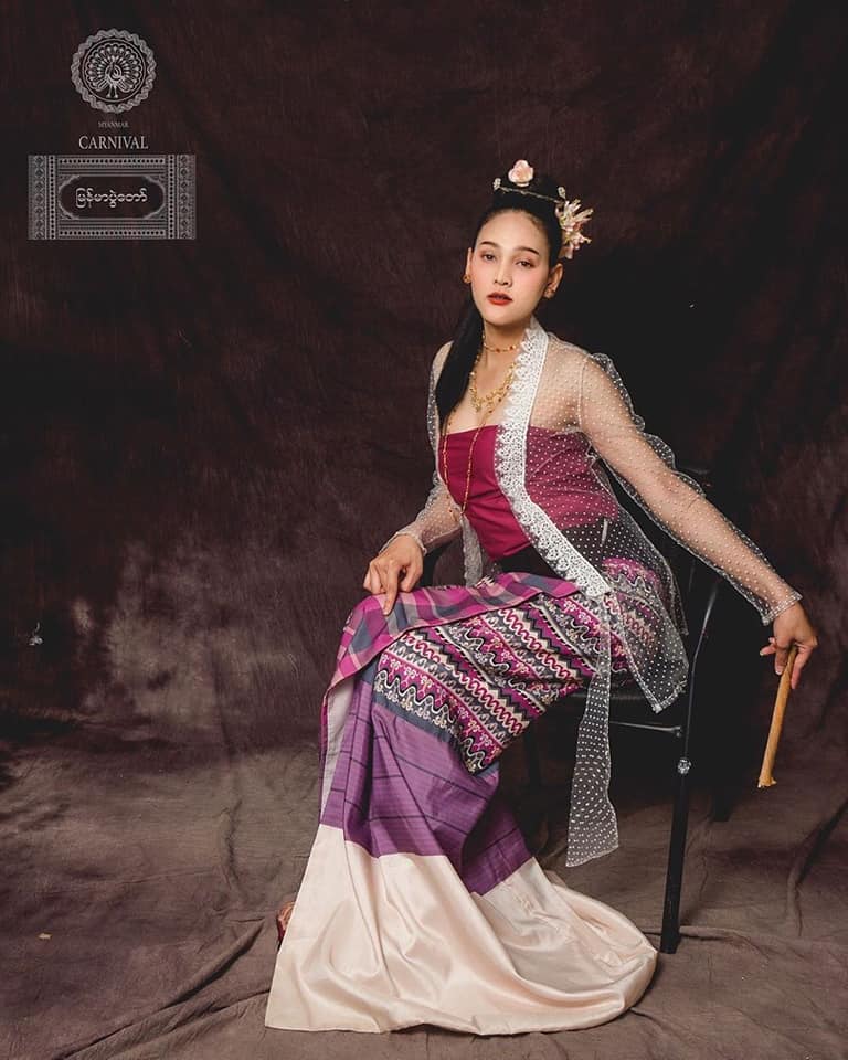 Burmese costume 🇲🇲- present by Thai artist.🇹🇭