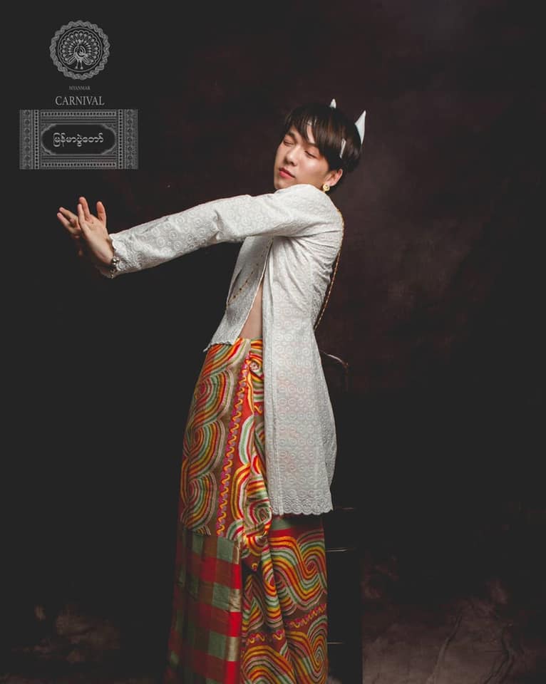 Burmese costume 🇲🇲- present by Thai artist.🇹🇭