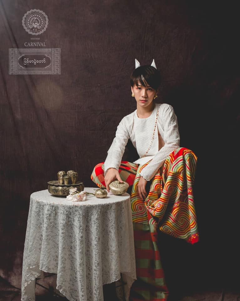 Burmese costume 🇲🇲- present by Thai artist.🇹🇭