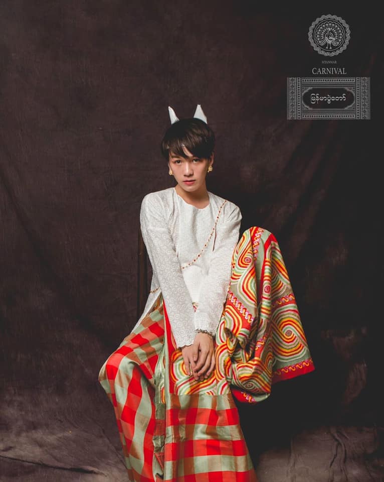 Burmese costume 🇲🇲- present by Thai artist.🇹🇭