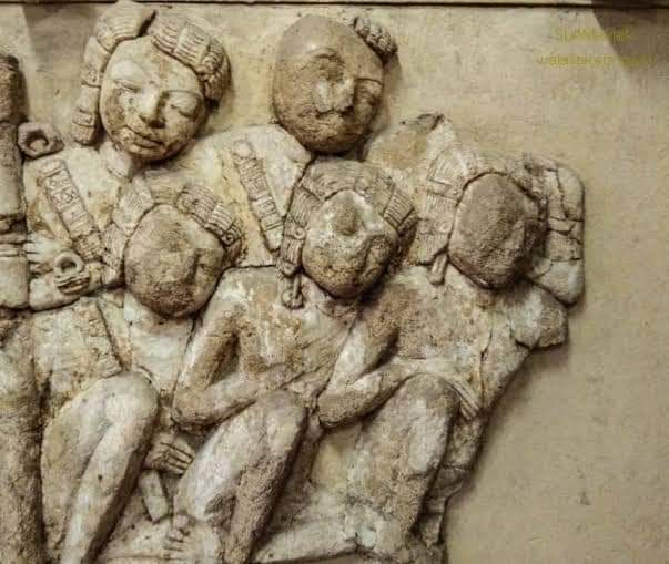 Stucco decorated stupa Dvaravati art 7th-8th centuries .Found form Nakhon Prathom province,Centeal Thailand. © Voranai Pongsachalakorn