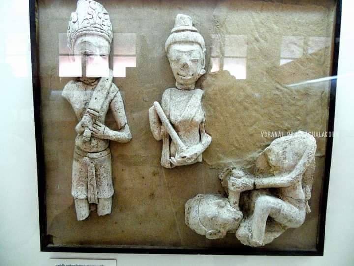 Stucco decorated stupa Dvaravati art 7th-8th centuries .Found form Nakhon Prathom province,Centeal Thailand. © Voranai Pongsachalakorn