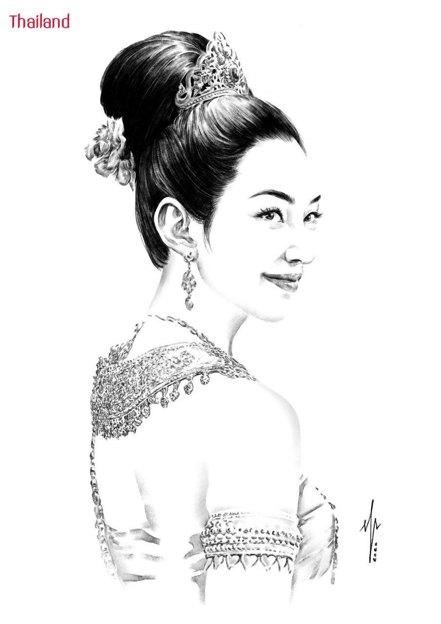 Thai Lady สาวงามในชุดไทย - digital paint | THAILAND 🇹🇭