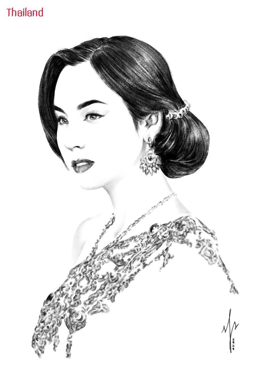 Thai Lady สาวงามในชุดไทย - digital paint | THAILAND 🇹🇭